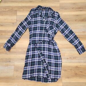 Pendleton Blue and Green Plaid Long Sleeve Dress
